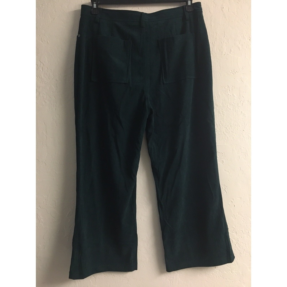 Corduroy 7 For All Mankind Pants Large Green High Rise Wide Leg Retro Academia - Picture 4 of 13